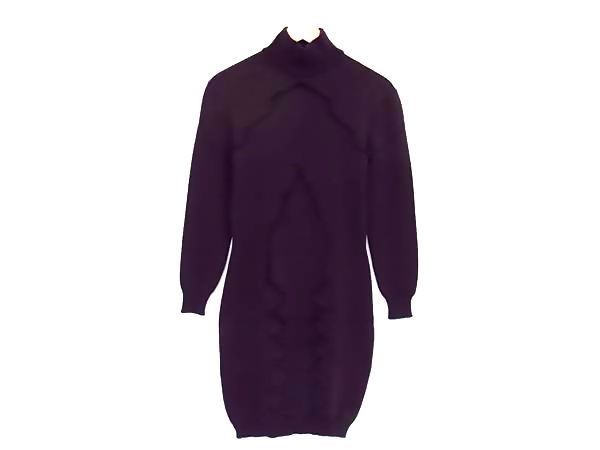 ■新品同様■ GIANNI VERSACE ジャンニ ヴェルサーチ タートルネック セーター サイズ1 洋服 レディース ダークパープル系 FR6468
