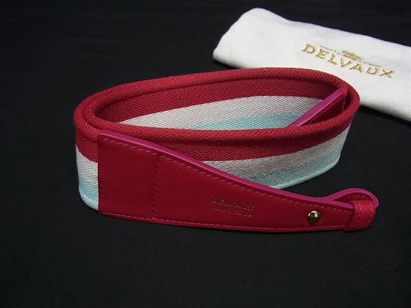 ■新品同様■ DELVAUX デルヴォー サングル クールト リニエ キャンバス×レザー バッグ用 ショルダーストラップ 肩掛け FR7628