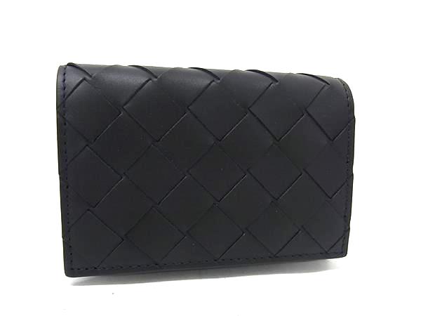 ■新品■未使用■ BOTTEGA VENETA ボッテガヴェネタ イントレチャート レザー カードケース カード入れ 名刺入れ ブラック系 FR9950