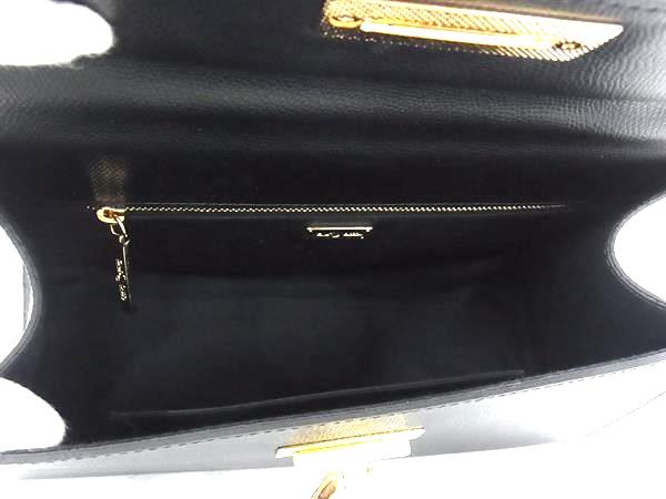 ■新品■未使用■ CARBOTTI カルボッティ レザー ワンハンドル 2WAY ハンドバッグ ショルダー ブラック系×ゴールド系 FS0892_4