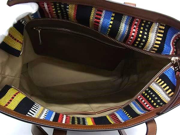 ■新品■未使用■ Paul Smith ポールスミス  マハラム メータード ストライプ キャンバス ハンドバッグ トート ブラウン系FS1576 □新品□未使用□ Paul Smith ポールスミス マハラム メータード