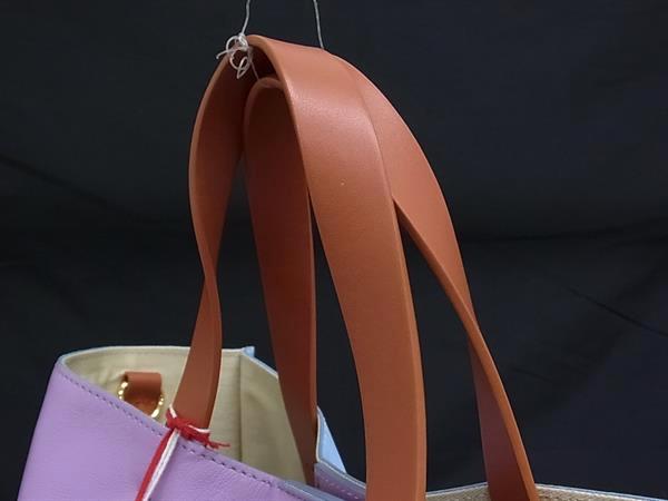 ■新品同様■ MARNI マルニ ミュゼオ レザー 2WAY クロスボディ ショルダー トート ハンドバッグ パープル系×ライトブルー系 FS2900_3