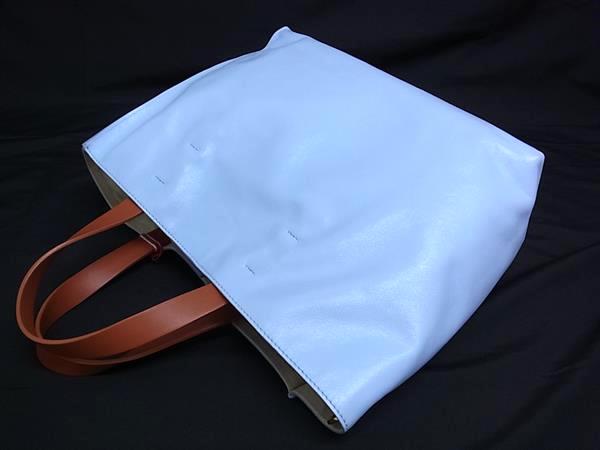 ■新品同様■ MARNI マルニ ミュゼオ レザー 2WAY クロスボディ ショルダー トート ハンドバッグ パープル系×ライトブルー系 FS2900_4