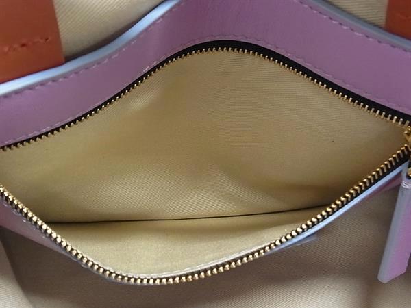 ■新品同様■ MARNI マルニ ミュゼオ レザー 2WAY クロスボディ ショルダー トート ハンドバッグ パープル系×ライトブルー系 FS2900_8