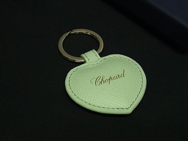 ■新品■未使用■ Chopard ショパール レザー ハート キーリング キーホルダー バッグチャーム レディース ライトグリーン系 FS4709