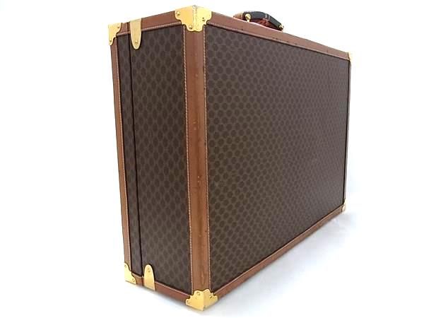 CELINE セリーヌ ヴィンテージ マカダム柄 レザー トランクケース トラベルバッグ 旅行かばん ブラウン系 FS5181