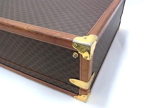 CELINE セリーヌ ヴィンテージ マカダム柄 レザー トランクケース トラベルバッグ 旅行かばん ブラウン系 FS5181
