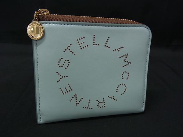■新品同様■ STELLA McCARTNEY ステラ マッカートニー レザー コインケース コインパース 小銭入れ ライトブルー系 FS9910