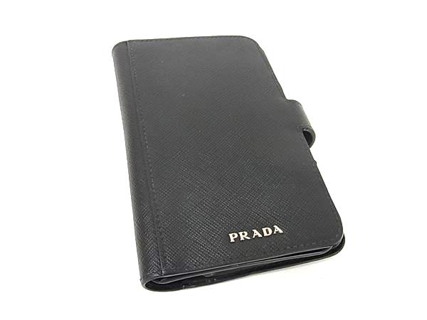 ■美品■ PRADA プラダ サフィアーノレザー iPhoneX/Xs 対応 アイフォンケース スマホケース ブラック系 FS9918 5,918円