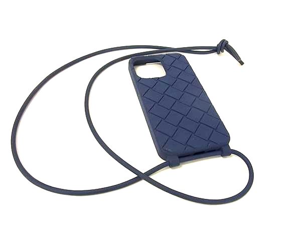 BOTTEGA VENETA ボッテガヴェネタ イントレチャート ラバー iPhone14Pro Max対応 アイフォンケース スマホケース ネイビー系 FS9921