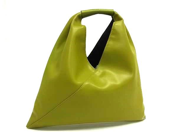 ■新品■未使用■ MM6 Maison エムエムシックス メゾン マルジェラ ジャパニーズ レザー ハンドバッグ トート ライトグリーン系 FT0289