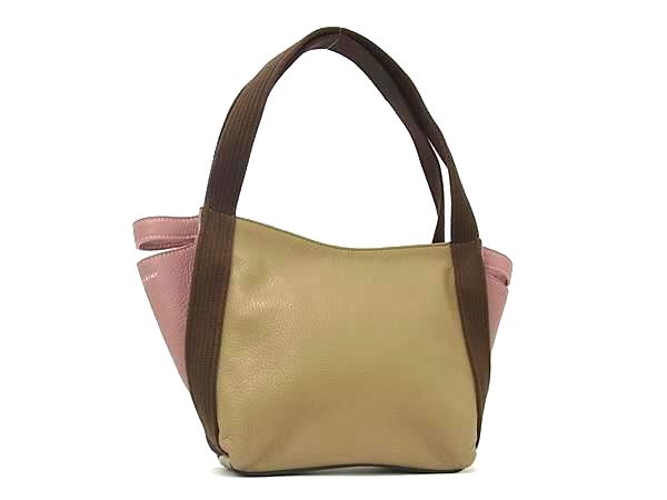 ■新品同様■ GIANNI CHIARINI ジャンニキャリーニ アジア レザー ハンドバッグ トート ショルダー ブラウン系×ピンク系 FT0367