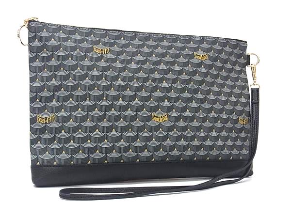 ■美品■ FAUR＆#201； LE PAGE フォレルパージュ レザー クラッチバッグ セカンドバッグ マルチポーチ メンズ グレー系 FT0520