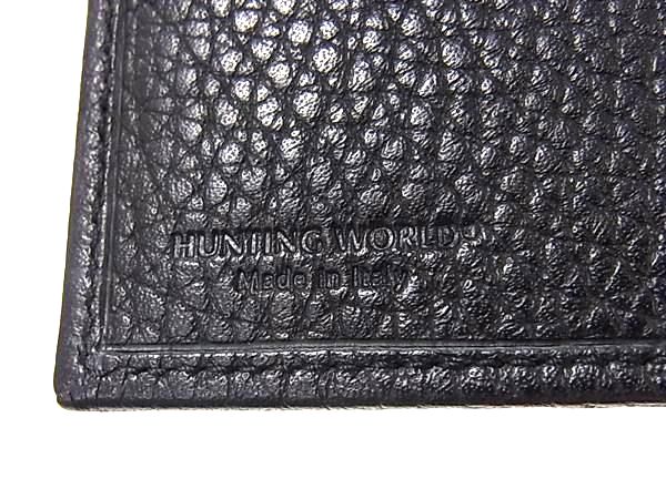 ■新品同様■ HUNTING WORLD ハンティングワールド キャンバス 二つ折り 財布 ウォレット 札入れ ブラック系 FT5022_4