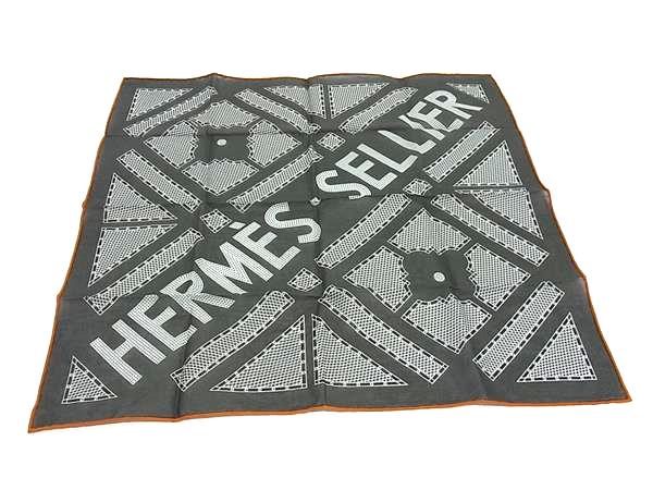 ■新品■未使用■ HERMES エルメス カレ40 プチカレ ガヴロッシュ コットン100％ ポケットチーフ グリーン系 FT5403