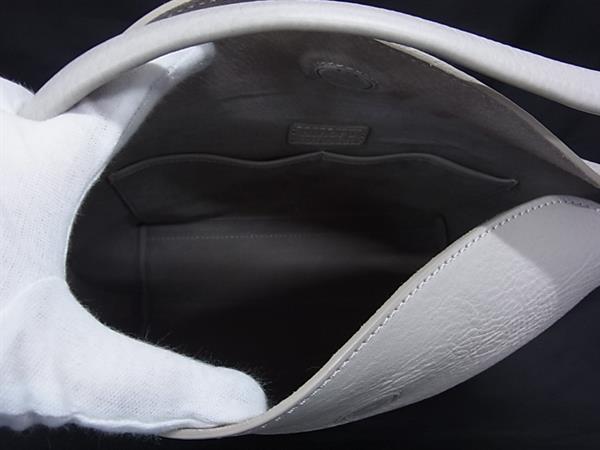 ■美品■ HIROFU ヒロフ レザー ワンハンドル ハンドバッグ トートバッグ ライトグレー系 FT5908_7