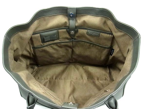 ■新品同様■ PELLE MORBIDA ペッレ モルビダ TARO HAKASE 葉加瀬太郎 レザー トートバッグ ショルダー 肩掛けかばん グレー系 FT7505_4