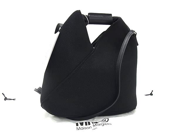 ■新品同様■ MM6 Maison エムエムシックス ジャパニーズ ポリエステル 2WAY ハンドバッグ ショルダー ブラック系 FT7556