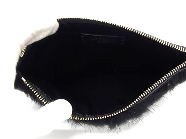■美品■ VALENTINO GARAVANI ヴァレンティノ ガラヴァーニ ミンクファー×レザー セカンドバッグ ブラック系×ホワイト系 FT8711_2