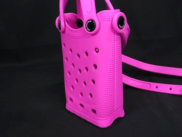 ■極美品■ BALENCIAGA バレンシアガ クロックス コラボ ラバー クロスボディ ショルダーバッグ フォンホルダー ピンク系 FU0656