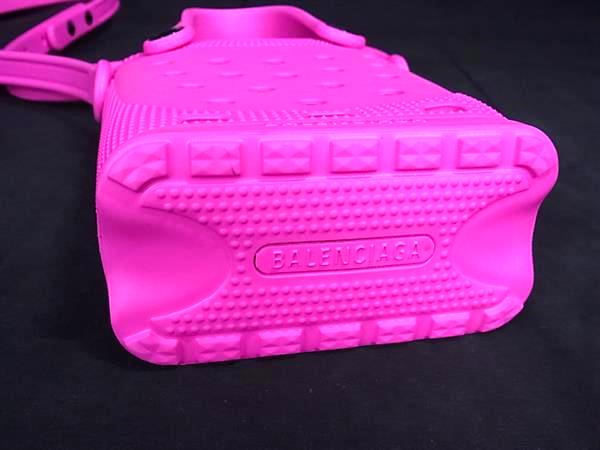 ■極美品■ BALENCIAGA バレンシアガ クロックス コラボ ラバー クロスボディ ショルダーバッグ フォンホルダー ピンク系 FU0656