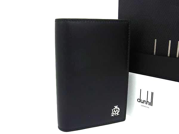 ■新品同様■ dunhill ダンヒル ウェセックス レザー カードケース カード入れ 名刺入れ ビジネス 紳士 メンズ ブラック系 FU2537