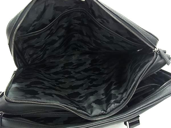 ■新品同様■ ZERO HALLIBURTON ゼロハリバートン レザー 2WAY クロスボディ ビジネスバッグ ショルダー 斜め掛け ブラック系 FU3265_4