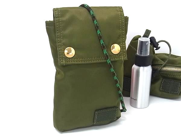 ■新品同様■ PORTER ポーター 吉田カバン  sacaiコラボ ナイロン クロスボディ ショルダーバッグ ポシェット カーキ系 FU4100