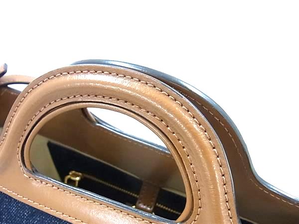 □極美品□ MARNI マルニ トロピカリア デニム×レザー 2WAY ショルダー 