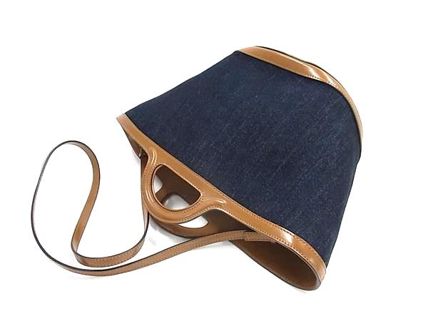 □極美品□ MARNI マルニ トロピカリア デニム×レザー 2WAY ショルダー 