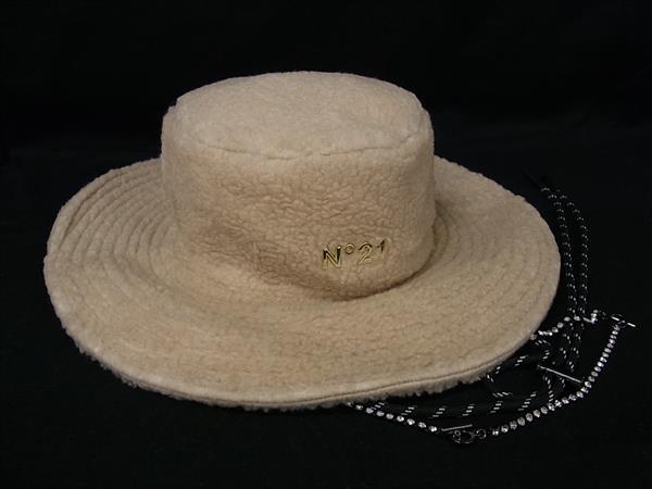 ■新品■未使用■ New Era×N°21 ニューエラ×ヌメロヴェントゥーノ ポリエステル バケットハット サイズ M/L ベージュ系 FU5350