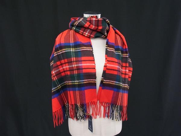 ■新品■未使用■ Johnstons of Elgin ジョンストンズ オブ エルガン カシミヤ フリンジ マフラー ショール 防寒具 レッド系 FU5460 □新品□未使用□ Johnstons of Elgin ジョンストンズ オブ エルガン