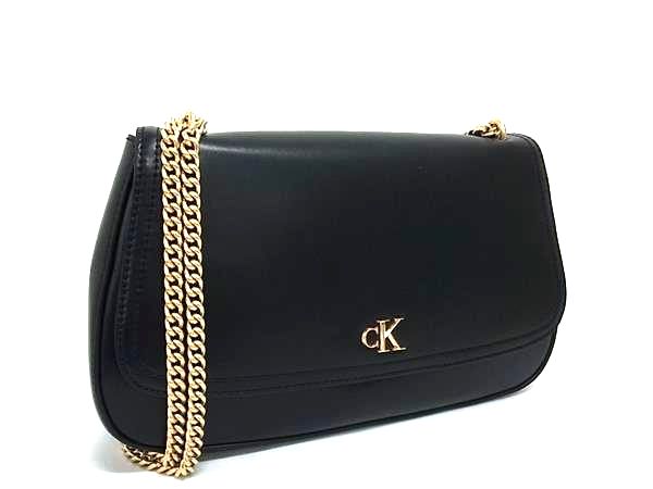 ■新品同様■   カルバンクライン レザー チェーン ショルダーバッグ クロスボディ レディース ブラック系 FU5491