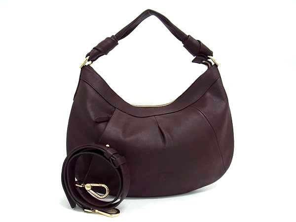 ■新品同様■ COLE HAAN コールハーン レザー ワンショルダーバッグ 肩掛けかばん レディース ボルドー系 FU6562