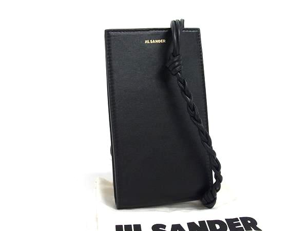 ■新品■未使用■ JIL SANDER ジルサンダー タングル レザー クロスボディ ポシェット ショルダーバッグ ブラック系 FU7532