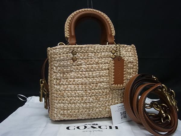 ■極美品■ COACH コーチ ローグ 20 コットン 3WAY ハンドバッグ トートバッグ ショルダー クロスボディ ベージュ系 FV3758 30,732円