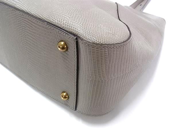 ■極美品■ TOFF＆LOADSTONE トフアンドロードストーン ラップトート リザード型押しレザー ショルダーバッグ グレー系 FV4593_6
