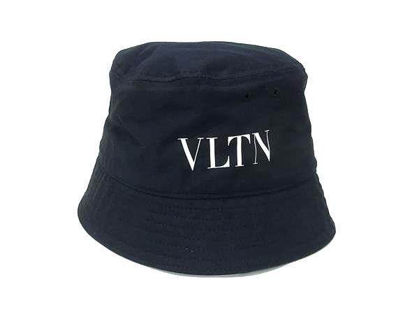 ■新品同様■ VALENTINO ヴァレンティノ VY2HGA11UXI ポリアミド100％ バケットハット 帽子 メンズ レディース ブラック系 FV5256