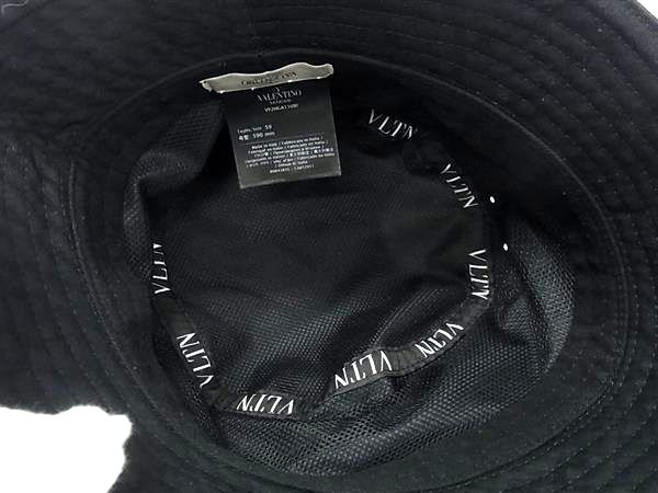 ■新品同様■ VALENTINO ヴァレンティノ VY2HGA11UXI ポリアミド100％ バケットハット 帽子 メンズ レディース ブラック系 FV5256_2