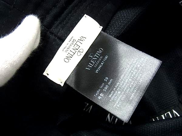 ■新品同様■ VALENTINO ヴァレンティノ VY2HGA11UXI ポリアミド100％ バケットハット 帽子 メンズ レディース ブラック系 FV5256_4
