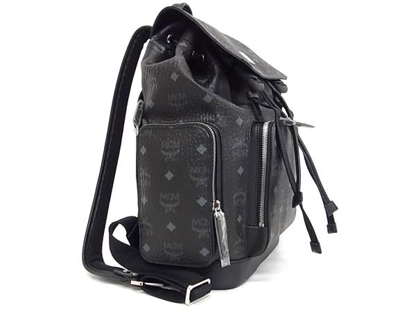 ■新品■未使用■ MCM エムシーエム モノグラム ヴィセトス柄 レザー リュックサック バックパック デイパック ブラック系 FV5850_1