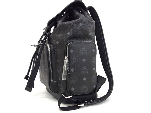 ■新品■未使用■ MCM エムシーエム モノグラム ヴィセトス柄 レザー リュックサック バックパック デイパック ブラック系 FV5850_2