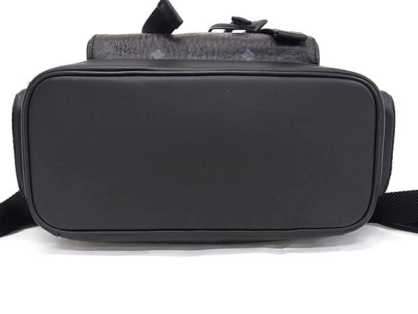 ■新品■未使用■ MCM エムシーエム モノグラム ヴィセトス柄 レザー リュックサック バックパック デイパック ブラック系 FV5850_5