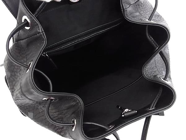 ■新品■未使用■ MCM エムシーエム モノグラム ヴィセトス柄 レザー リュックサック バックパック デイパック ブラック系 FV5850_7