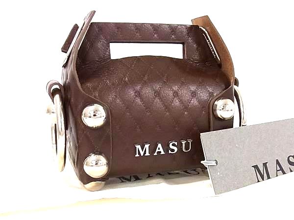 ■極美品■ MASU エムエーエスユー レザー ハンドバッグ ミニバッグ レディース ブラウン系 FV5906