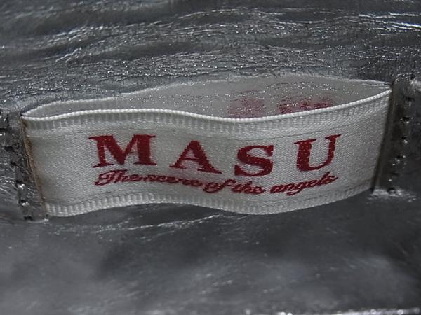 ■美品■ MASU エムエーエスユー LEATHER CAKE BAG ケーキバッグ レザー ワンハンドル ハンドバッグ レディース シルバー系 FV7019_3