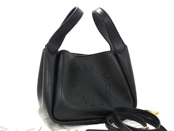 ■新品■未使用■ STELLA McCARTNEY ステラ マッカートニー レザー 2WAY ハンドバッグ ショルダー クロスボディ ブラック系 FV7040
