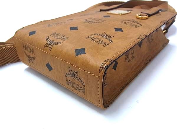 ■新品同様■ MCM エムシーエム モノグラム ヴィセトス柄 レザー 2WAY ハンドバッグ ショルダー レディース ブラウン系 FV7046_3