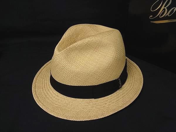 ■極美品■ BORSALINO ボルサリーノ ストロー 麦わら帽子 ハット 帽子 レディース ベージュ系 FV7872