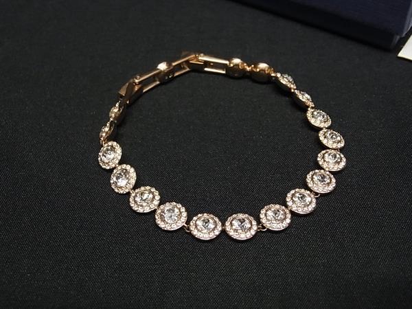 ■美品■ SWAROVSKI スワロフスキー ラインストーン ブレスレット バングル アクセサリー レディース ゴールド系 FV8196